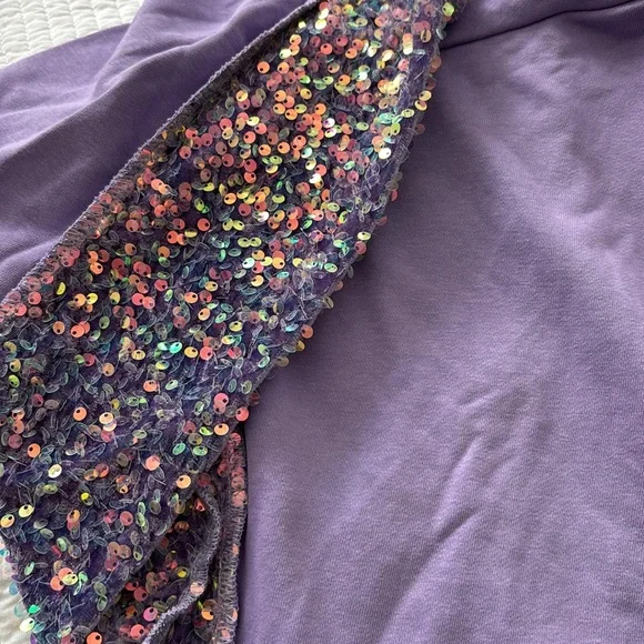 New Peach Love oversizeded sequin sweatshirts L - Picture 4 of 7